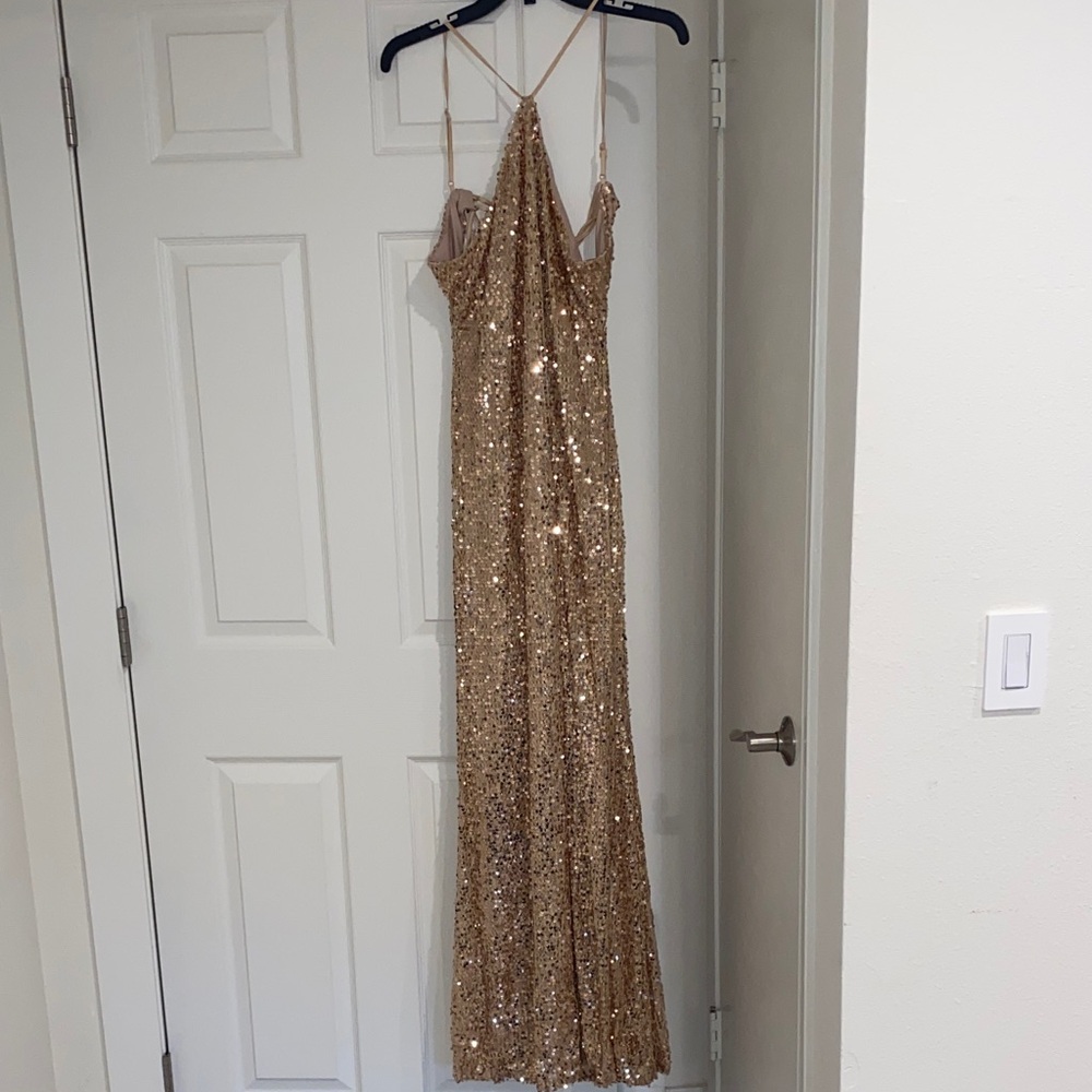 Aqua Gold Sequin Wedding Dress